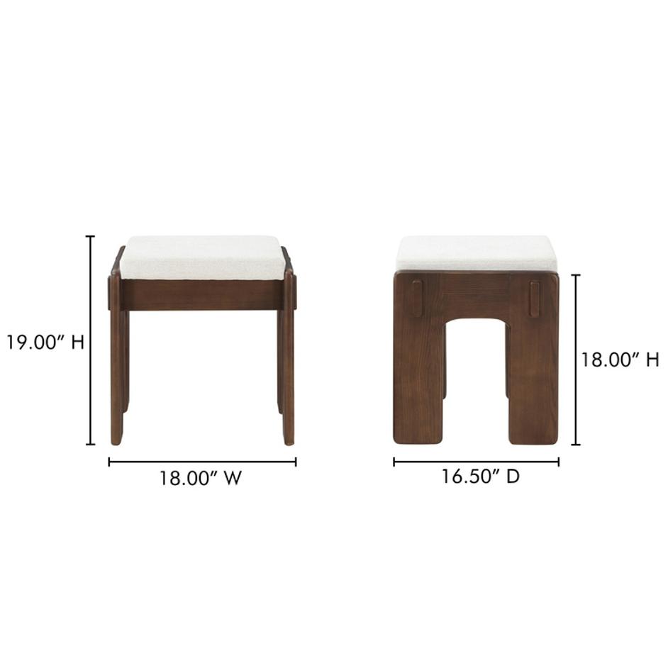 Ashby Stool Walnut Stained Ash Beige by Moes Home