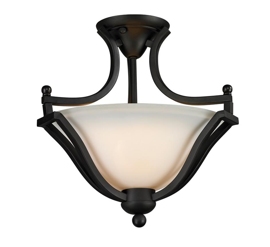 Lagoon 2 Light Semi Flush Mount in Matte Black Finish by Z-Lite