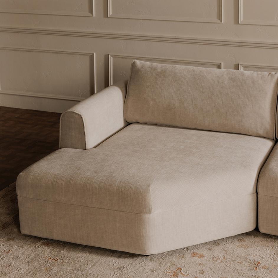 Madrid Right Sectional Cool Beige by Moes Home