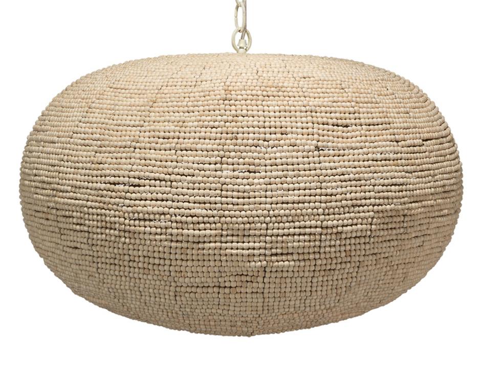 Whirlpool Beaded Wood 3-Light Pendant by Jamie Young