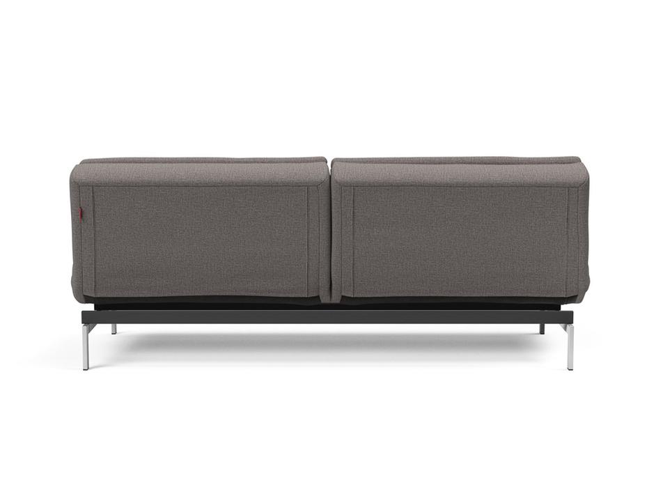 DUBLEXO SLEEPER SOFA in MIXED DANCE GREY FABRIC WITH Stainless Steel LEGS 521 by INNOVATION USA
