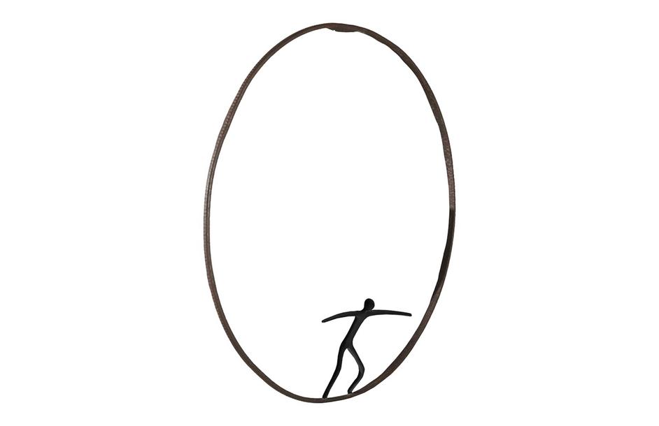 Olympic Figure in Iron Ring, Black, Rust,  Style C by PHILLIPS COLLECTION