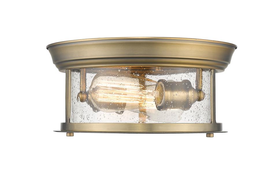 Sonna 2 Light Flush Mount in Heritage Brass Finish by Z-Lite