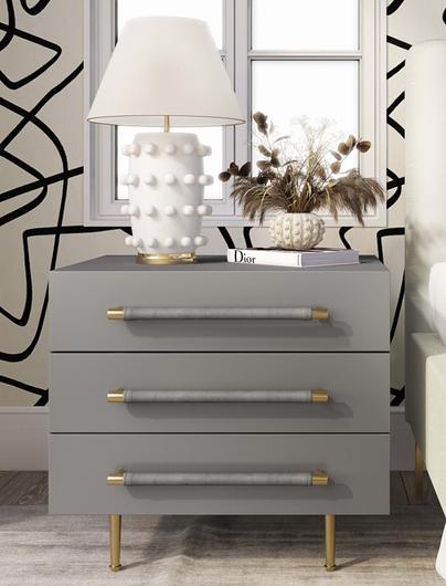 Trident Grey Nightstand by tov furniture