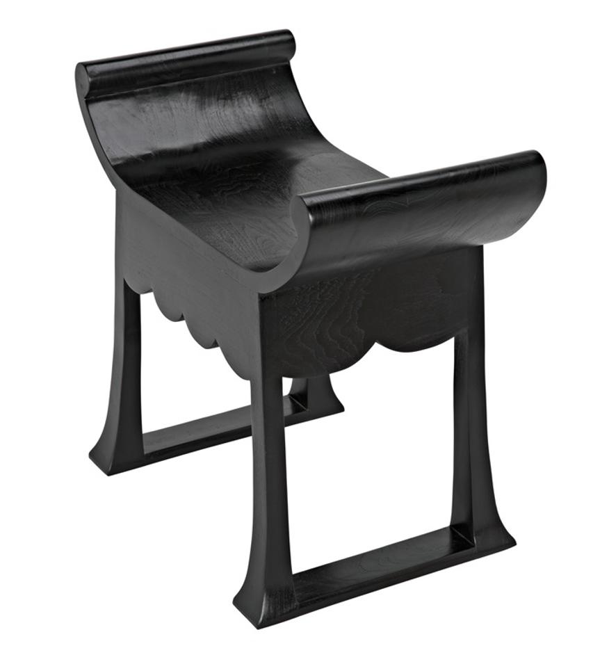 Wey Sungkai/Mindi Stool in Charcoal Black by Noir Furniture