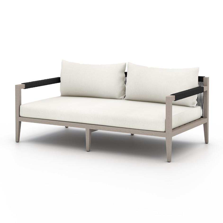 Sherwood Outdoor Sofa 63" In Weathered Grey by FOUR HANDS