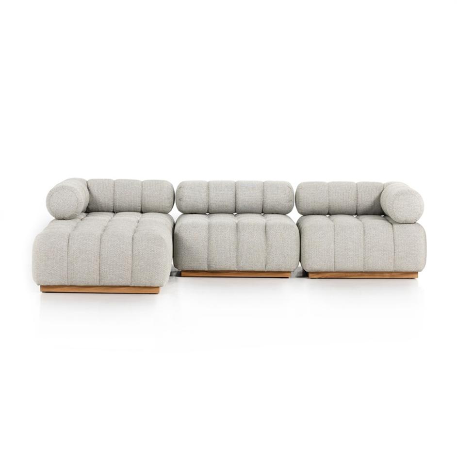 Roma Outdoor 3pc Sectional W/Ottoman In Ash by FOUR HANDS