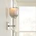 Vapor Single Sconce, Nickel and Blue Opal Metallic Glass by Jamie Young