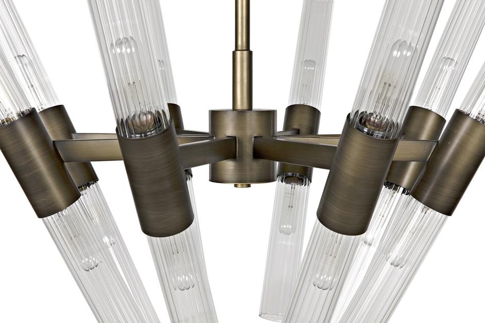 Moira Chandelier, Aged Brass Finish by Noir Furniture