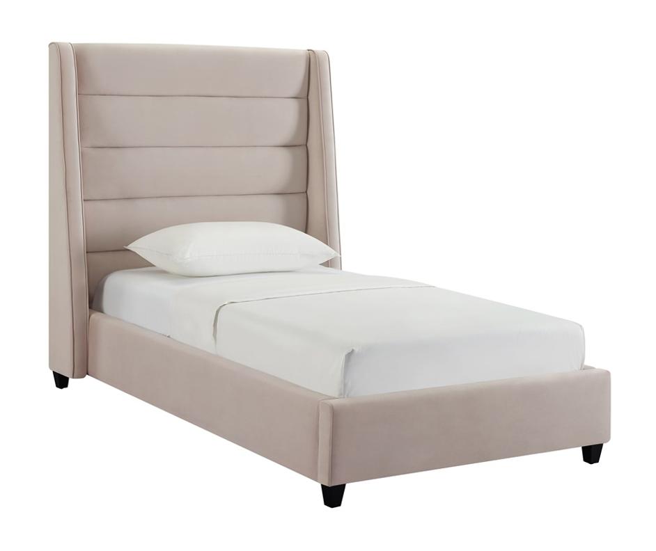 Koah Blush Velvet Bed in Twin by tov furniture