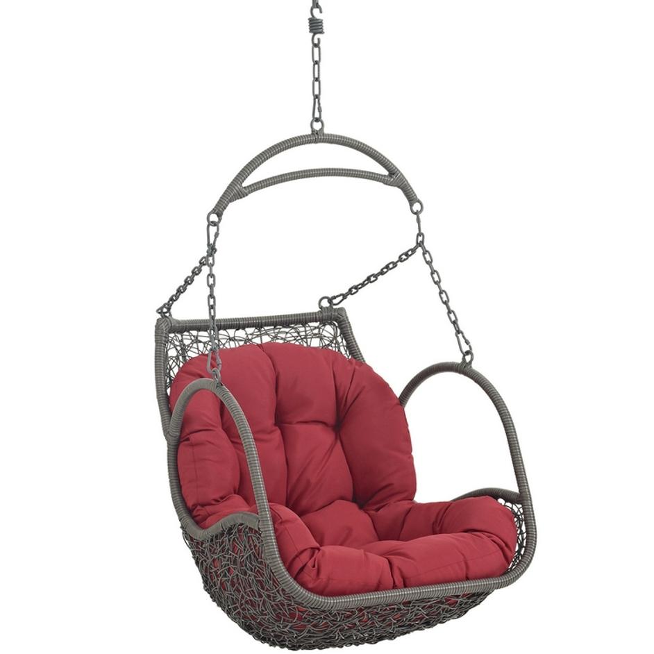 Grove Outdoor Patio Swing Chair Without Stand In Red by Modway Furniture