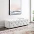 Carole 60" Tufted Button Entryway Faux Leather Bench In White by Modway Furniture