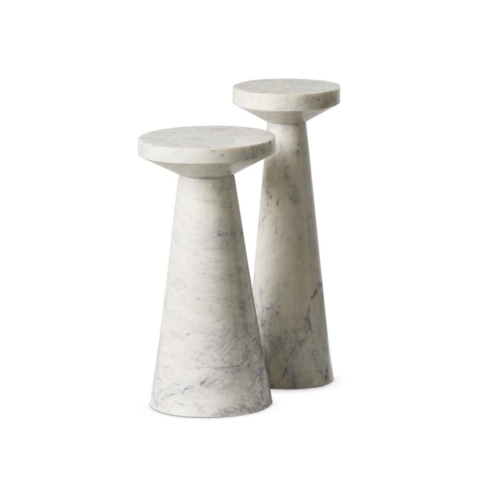 Mabel Nesting End Tables - Veined White Marble by Four Hands