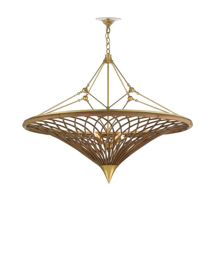 Gaborone Chandelier In Natural & Contemporary Gold Leaf by Currey & Company