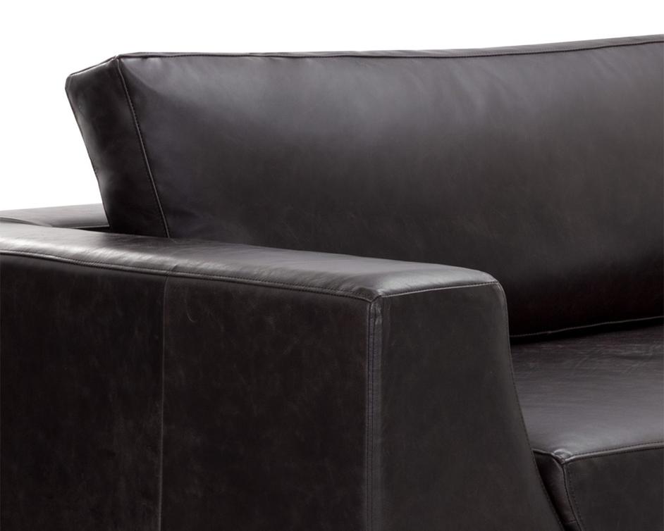 ANAKIN SOFA - LIGHT OAK - TUSCANY WARM BLACK LEATHER by Sunpan