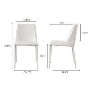 NORA DINING CHAIR WHITE VEGAN LEATHER-M2 by Moes Home