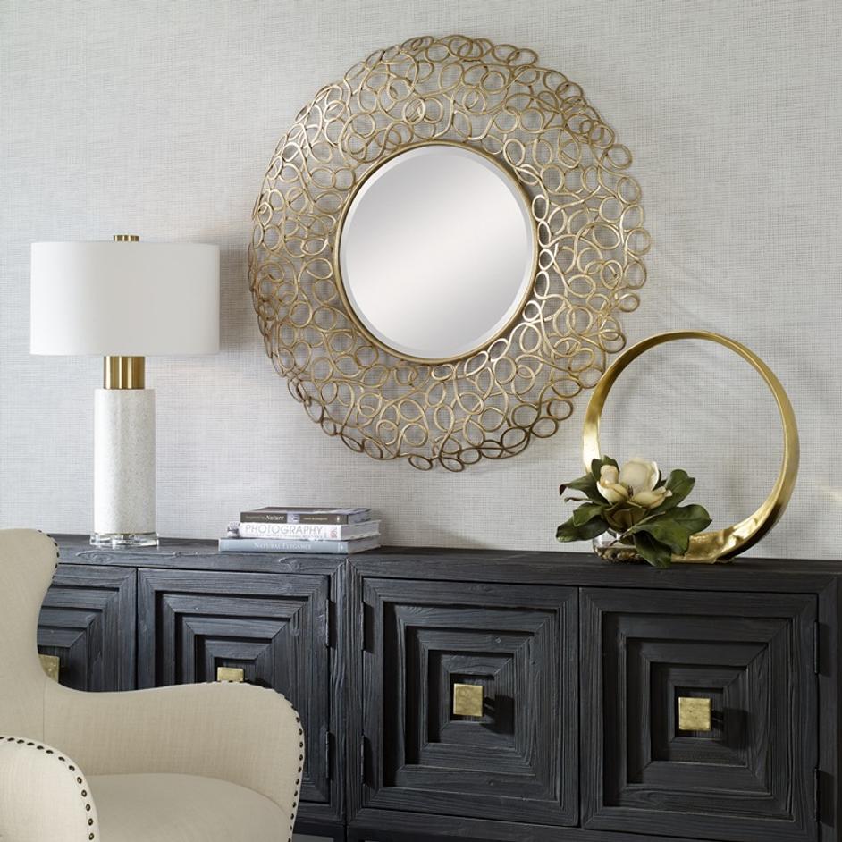 Swirl Round Gold Mirror by Uttermost