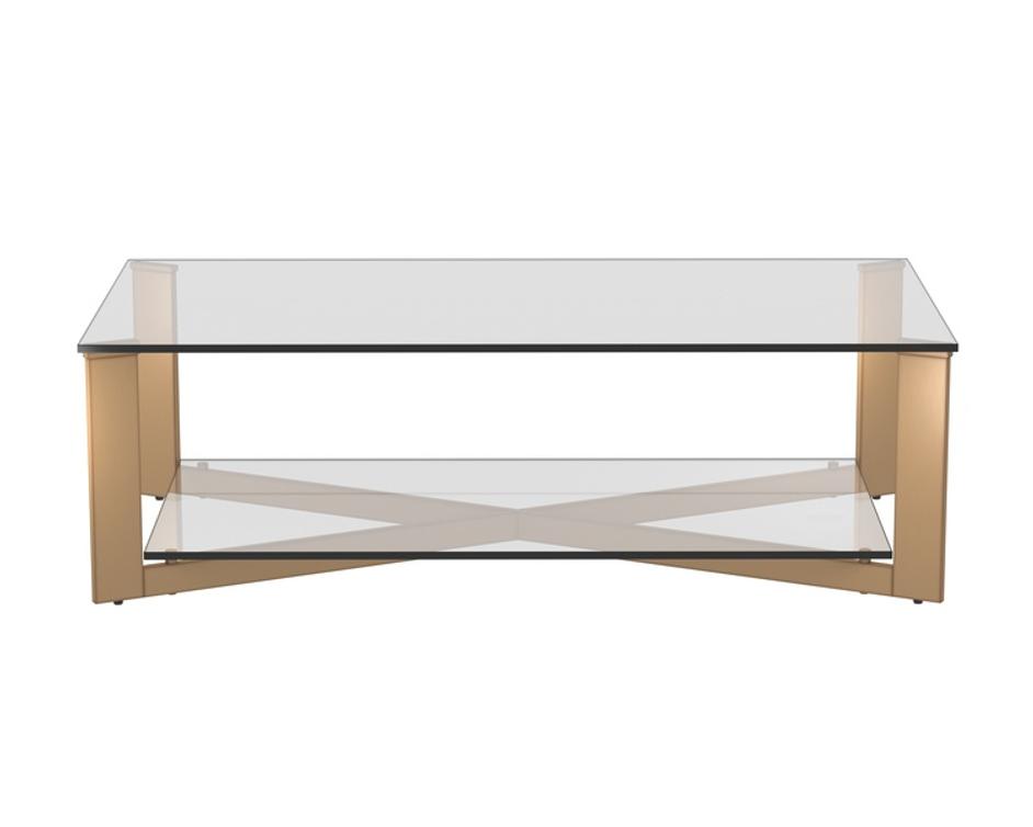 XAVIER COFFEE TABLE - RECTANGULAR - ANTIQUE BRASS by Sunpan