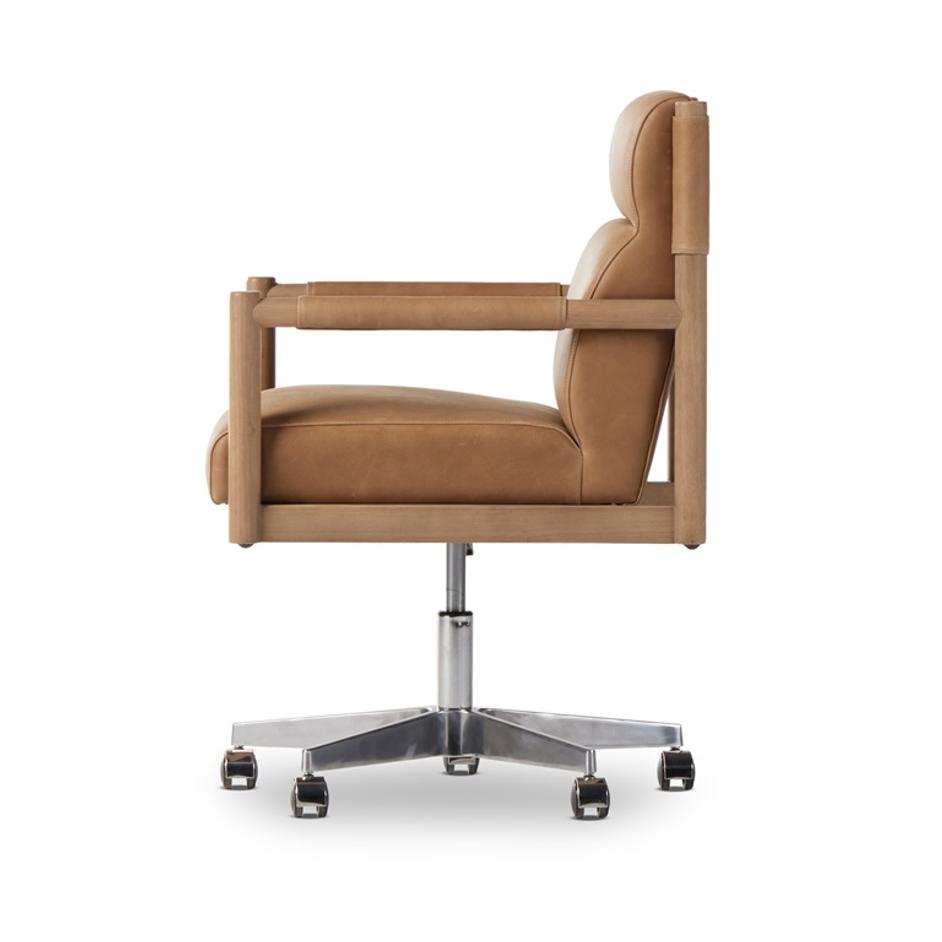 Kiano Desk Chair In Palermo Drift by FOUR HANDS