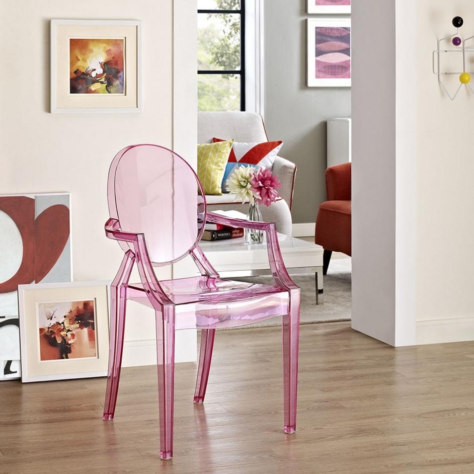 Marie Dining Armchair In Pink by Modway Furniture
