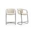 Freeman Chrome Frame Counter Stool Blended Cream - Set Of Two by Moes Home