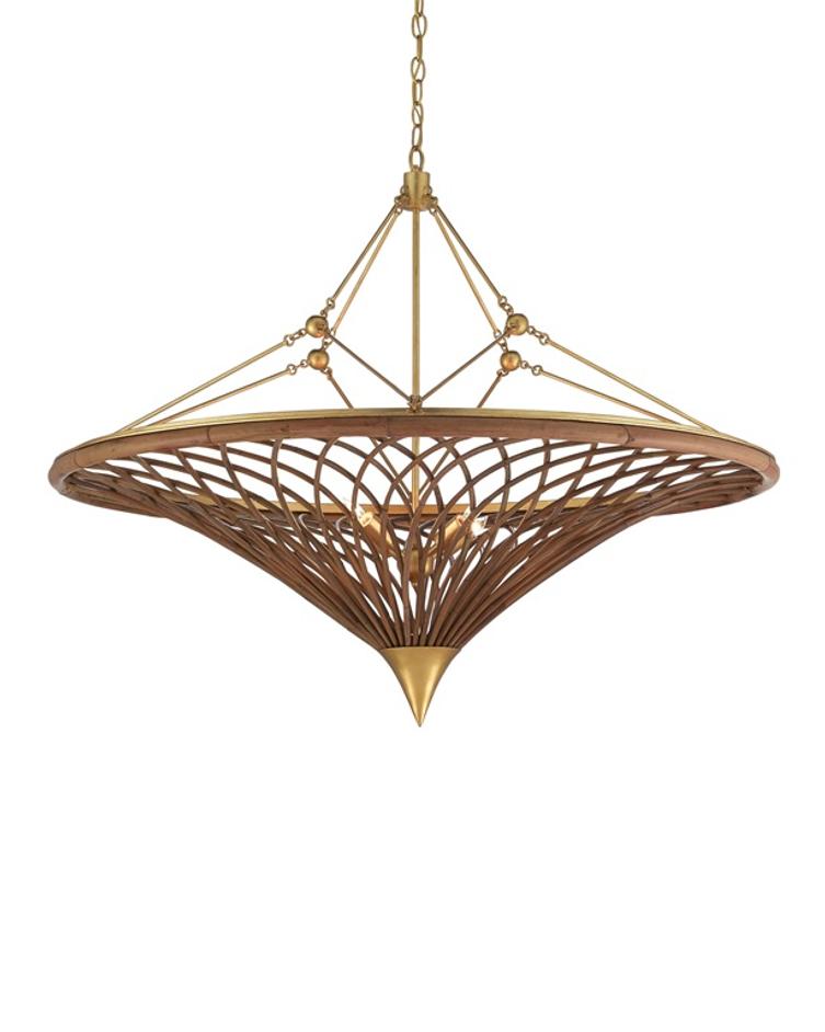 Gaborone Chandelier In Natural & Contemporary Gold Leaf by Currey & Company