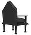 Resurrection Mahogany Chair with Grey Fabric Cushions in Hand-Rubbed Black Finish by Noir Furniture