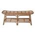Damara Rattan Bench w/ Shelf In Canary Brown  by New Pacific Direct