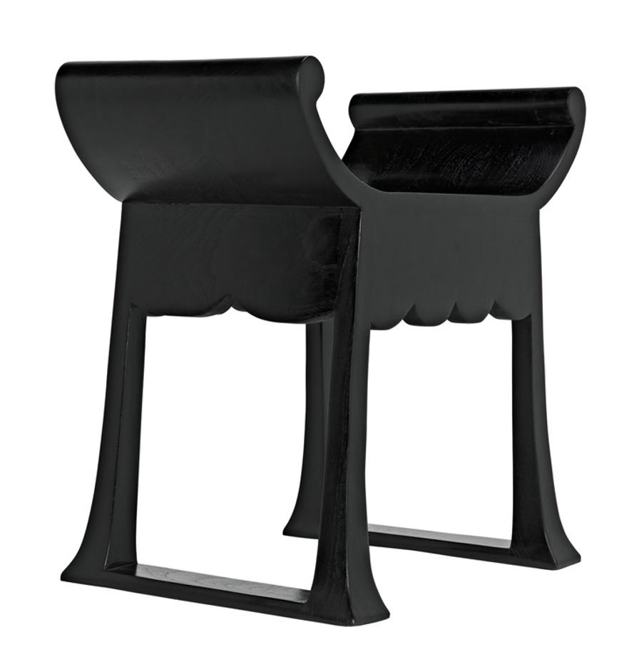Wey Sungkai/Mindi Stool in Charcoal Black by Noir Furniture