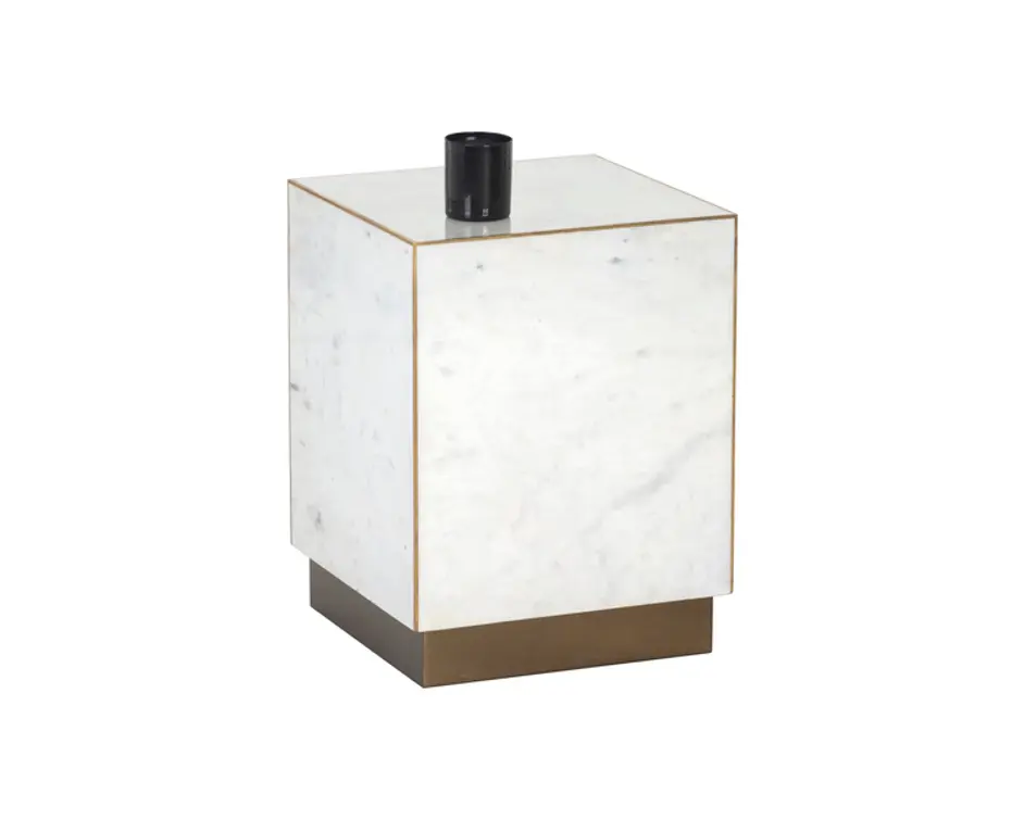 DAINES END TABLE - WHITE MARBLE by Sunpan