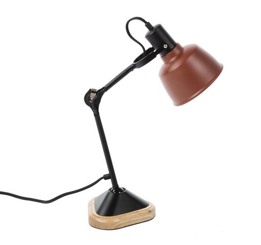 Eduardo Table Lamp - Matt Black/Brick-Red Shade by GALLA HOME