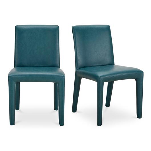 Monte Dining Chair Teal Vegan Leather - Set Of Two by Moes Home