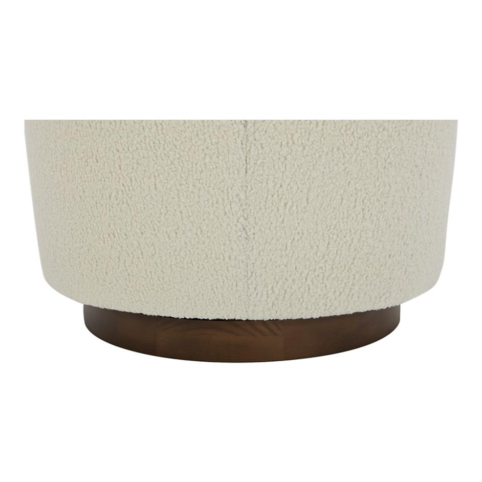 OSCY SWIVEL CHAIR VEGAN SHEARLING WHITE by Moes Home