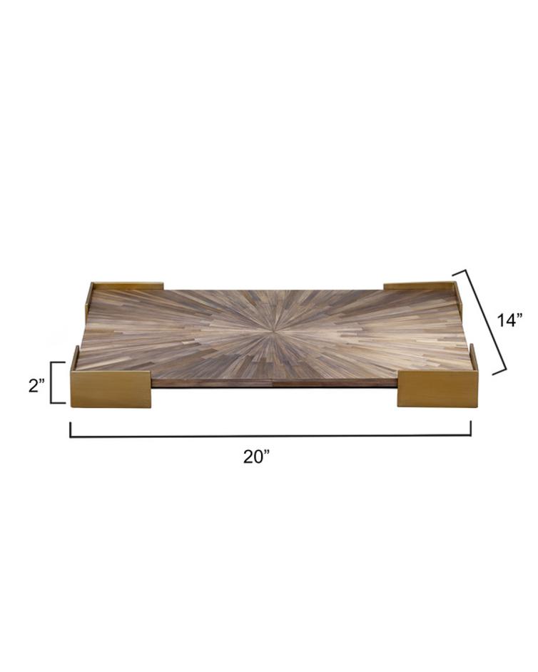 Palm Marquetry Decorative Tray by Jamie Young