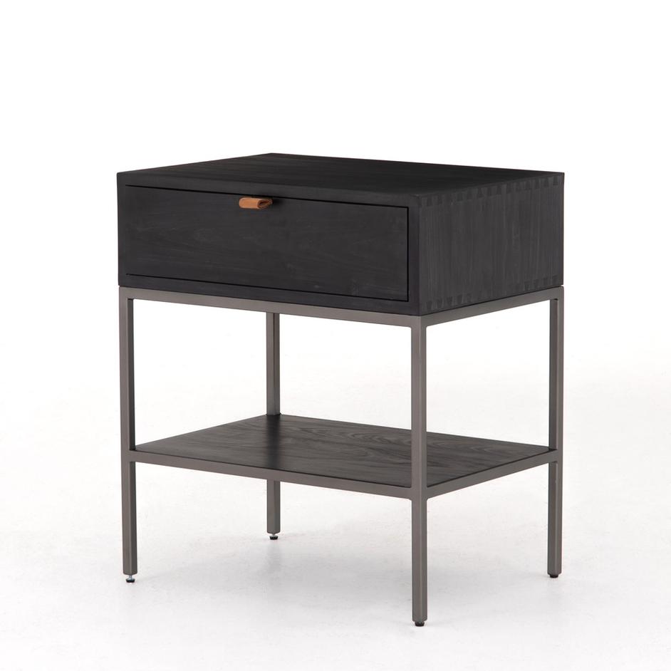 Trey Nightstand-Black Wash Poplar by FOUR HANDS