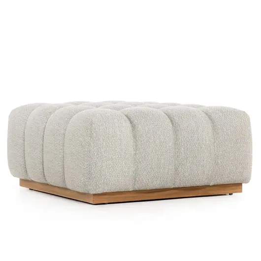 Roma Outdoor Ottoman Piece In Faye Ash by FOUR HANDS