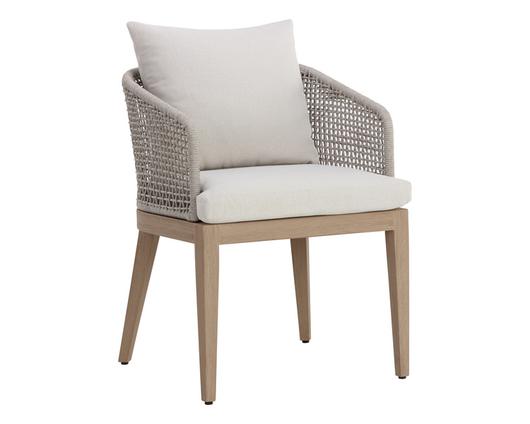 CAPRI DINING ARMCHAIR - DRIFT BROWN - PALAZZO CREAM by Sunpan