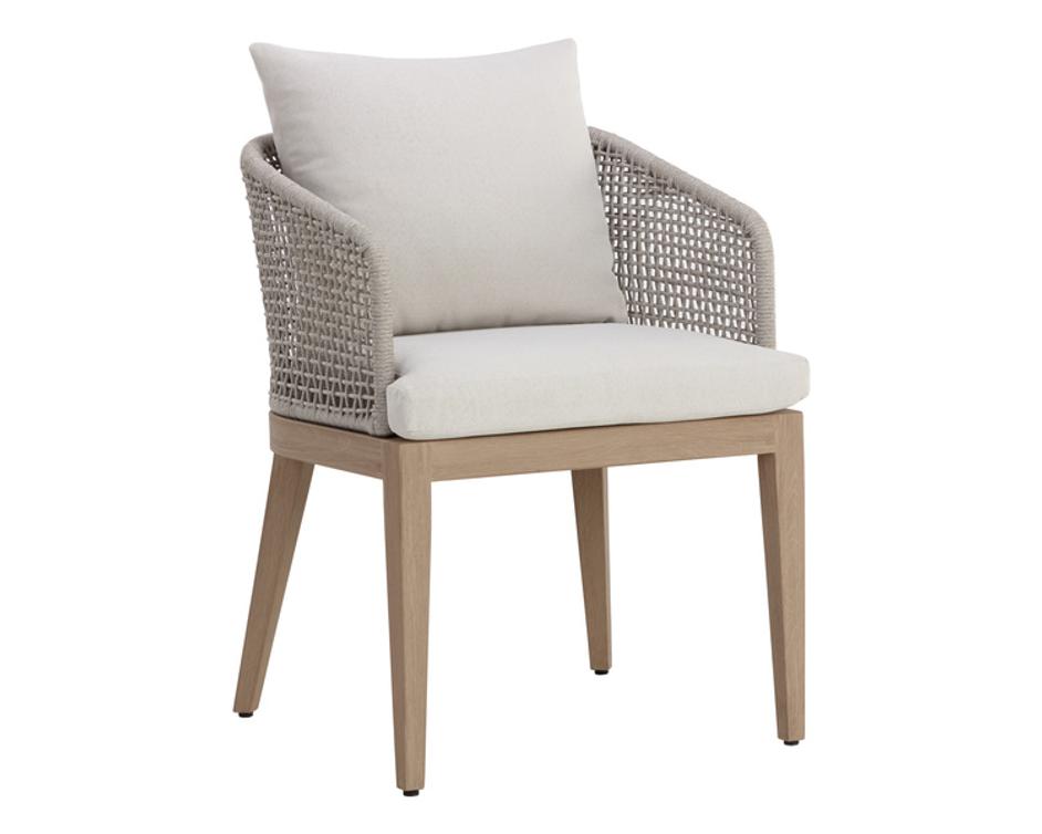 CAPRI DINING ARMCHAIR - DRIFT BROWN - PALAZZO CREAM by Sunpan