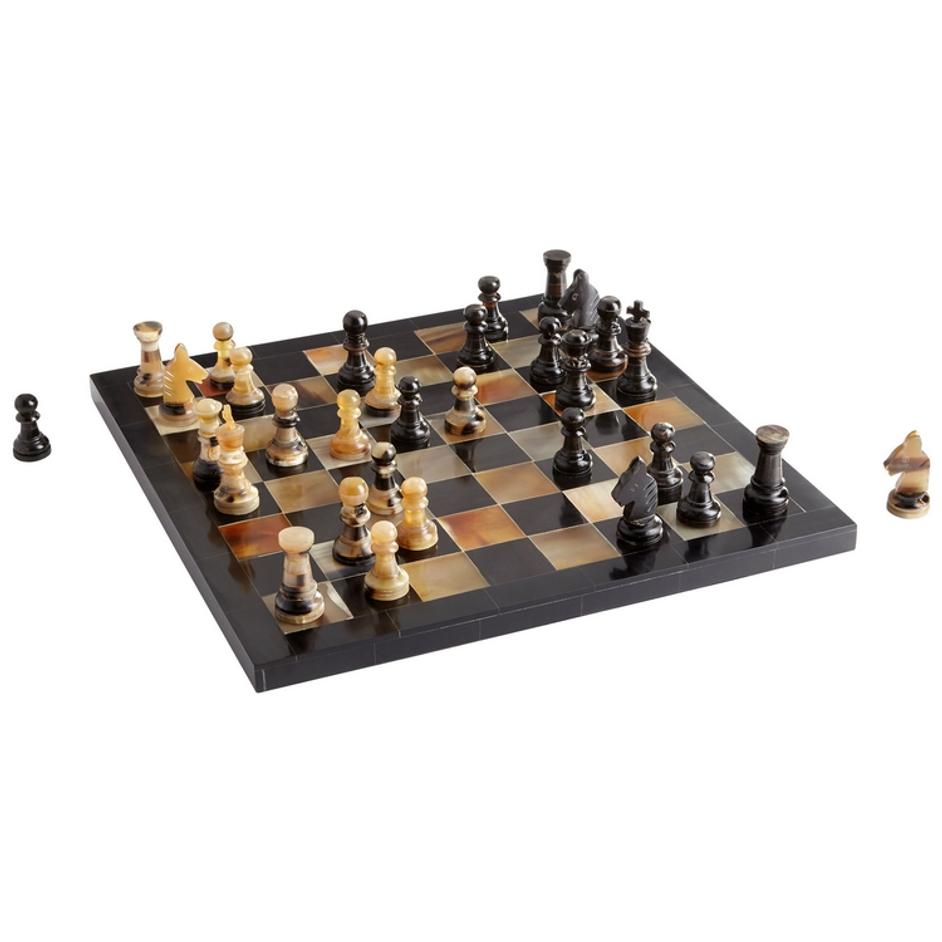 Checkmate Chess Board In Horn by Cyan Design