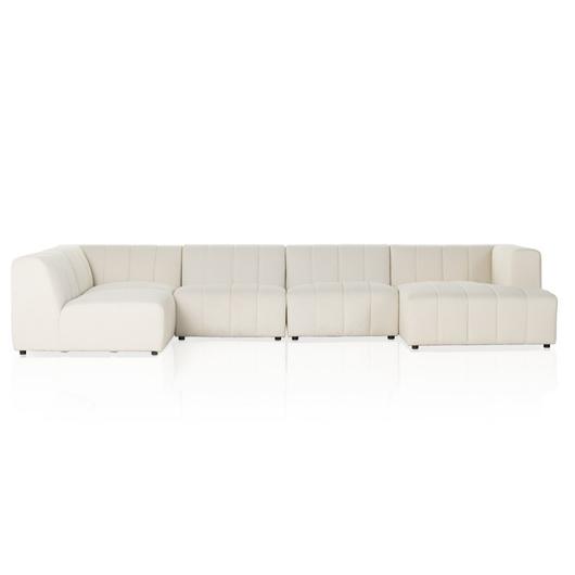 Langham Channeled 5-Piece Sectional - Fayette Cloud by Four Hands