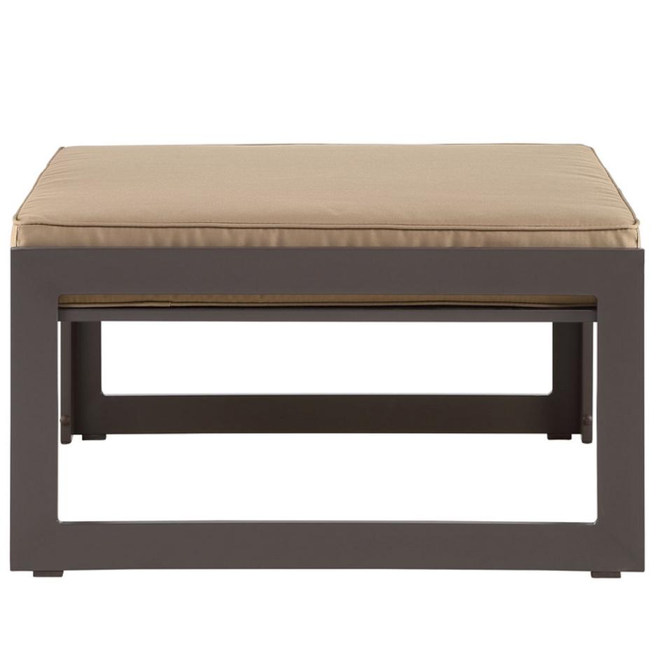 Tyche Outdoor Patio Ottoman In Brown Mocha by Modway Furniture