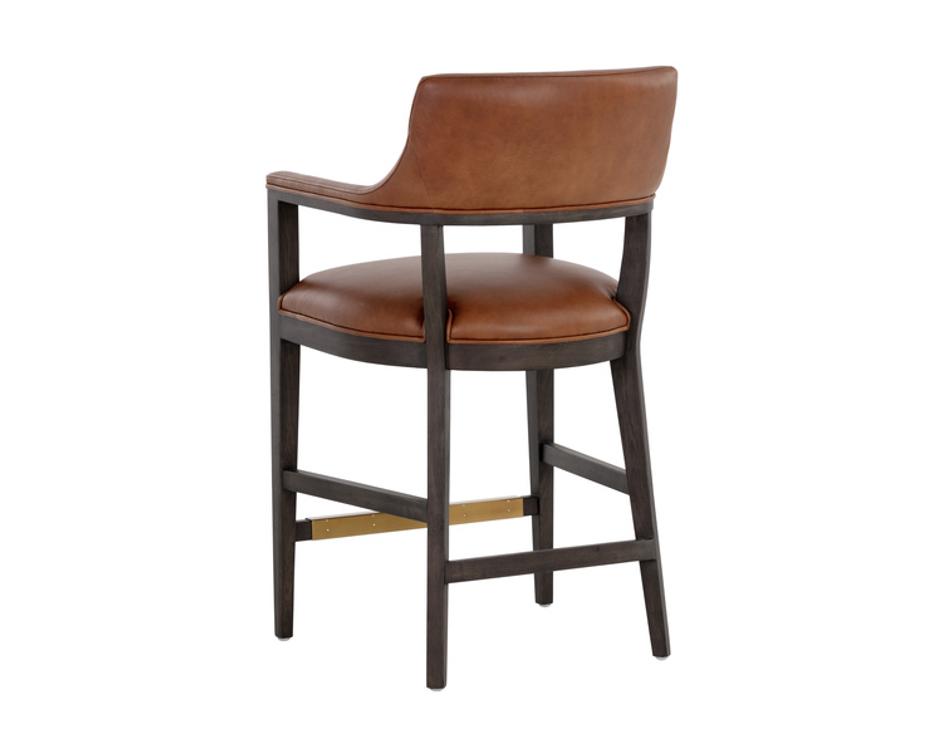 BRYLEA COUNTER STOOL - BROWN - SHALIMAR TOBACCO LEATHER by Sunpan