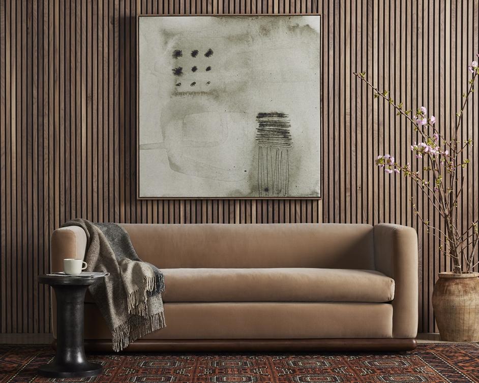 Elizabeth Sofa In 82" In Surrey Taupe by FOUR HANDS