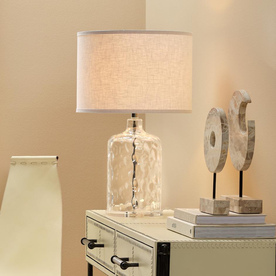Napa Glass Table Lamp with Linen Shade by Jamie Young