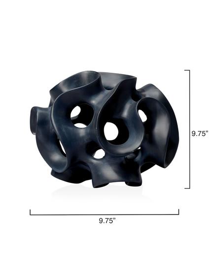 Ribbon Resin Decorative Sphere, Black by Jamie Young