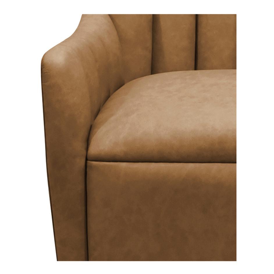 Bowie Swivel Chair Tan Leather by Moes Home