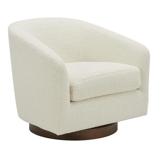 Oscy Swivel Chair Vegan Shearling White by Moes Home