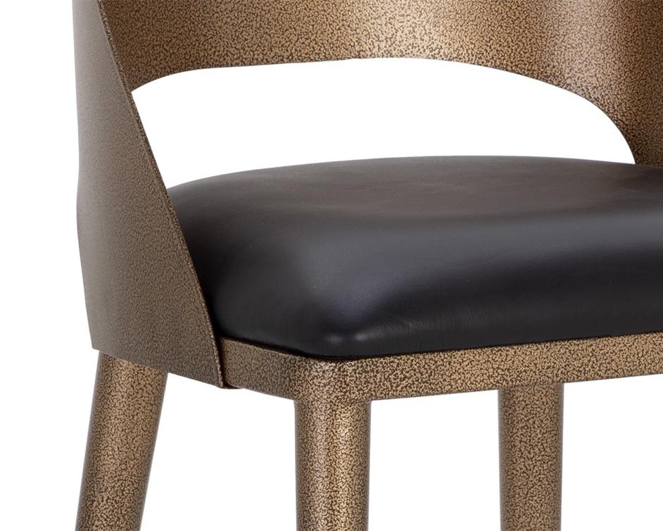 DEZIRAE BARSTOOL - ANTIQUE BRASS - CHARCOAL BLACK LEATHER by Sunpan