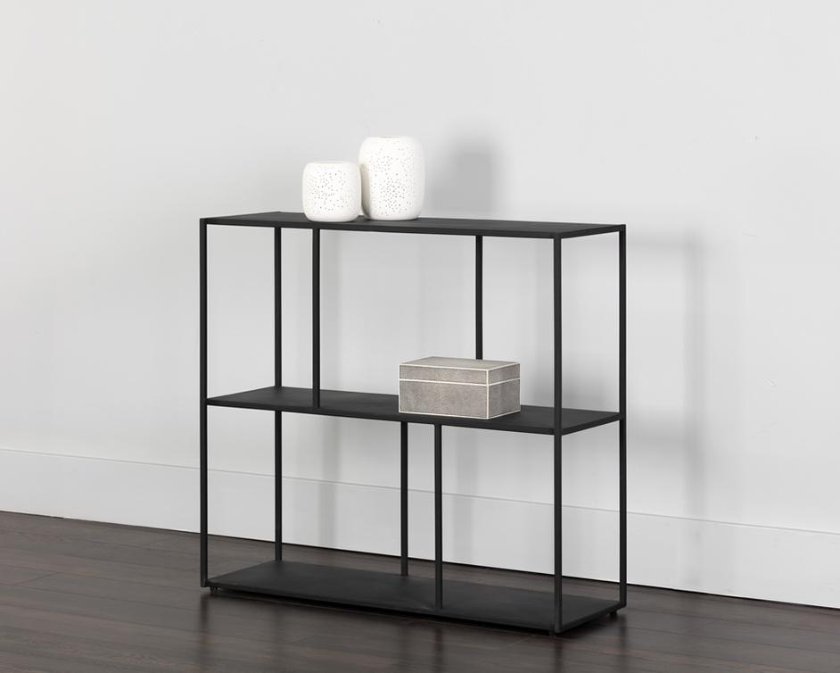 Eiffel Low Bookcase - Medium - Black by Sunpan