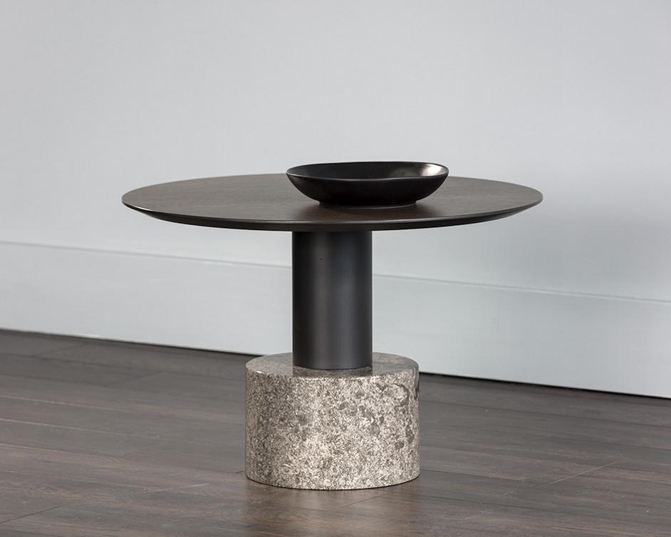 Monaco Coffee Table - Black - Light Grey Marble / Raw Umber by Sunpan
